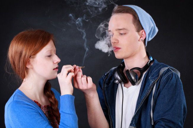 teens smoking weed